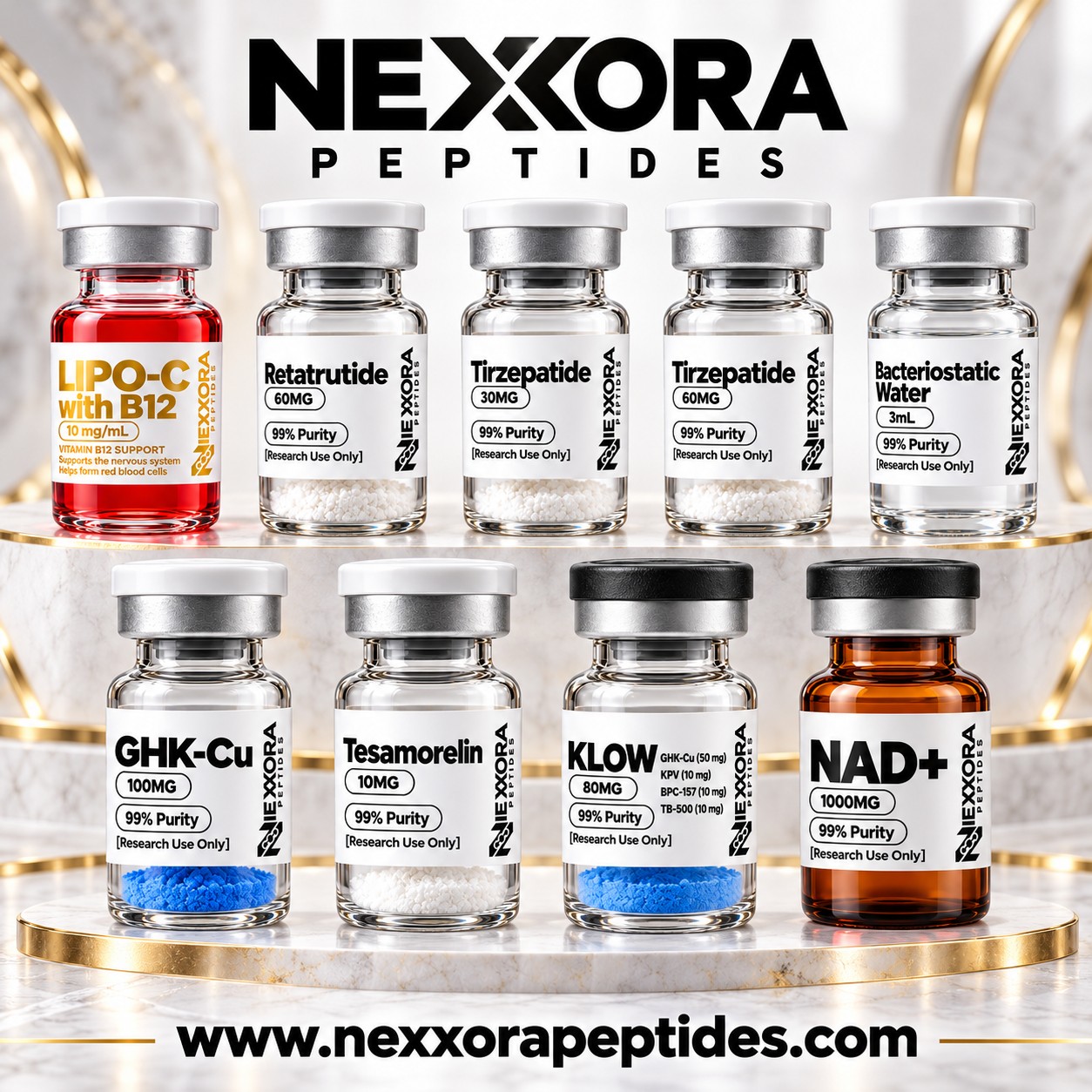 Colección de nueve viales NEXXORA PEPTIDES