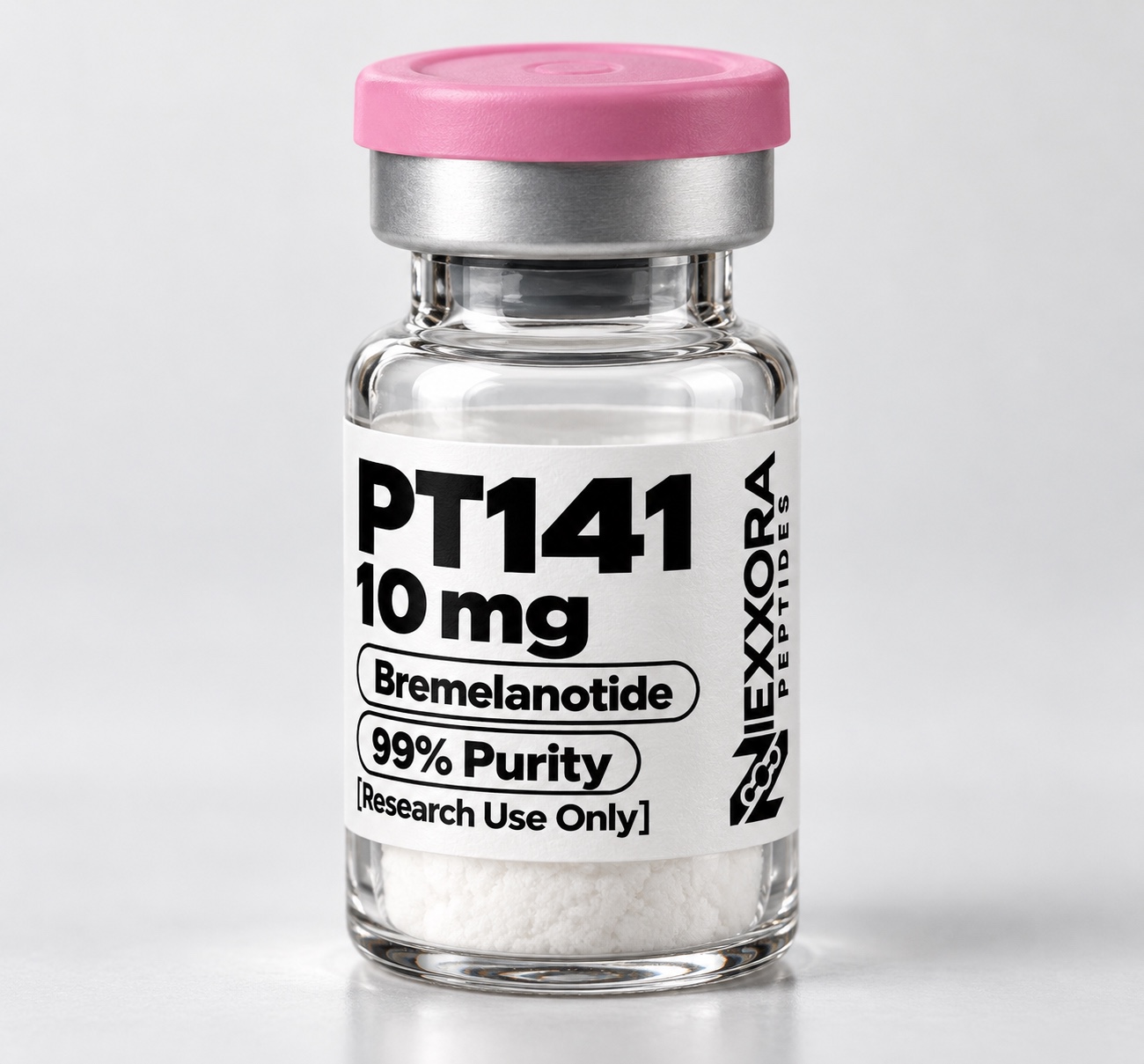 Vial NEXXORA PEPTIDES PT141, bremelanotida 10 mg, etiquetado solo para investigación